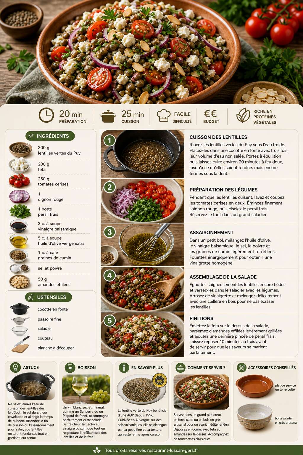 Fiche recette Salades de lentilles : le plein de prot&eacute;ines v&eacute;g&eacute;tales